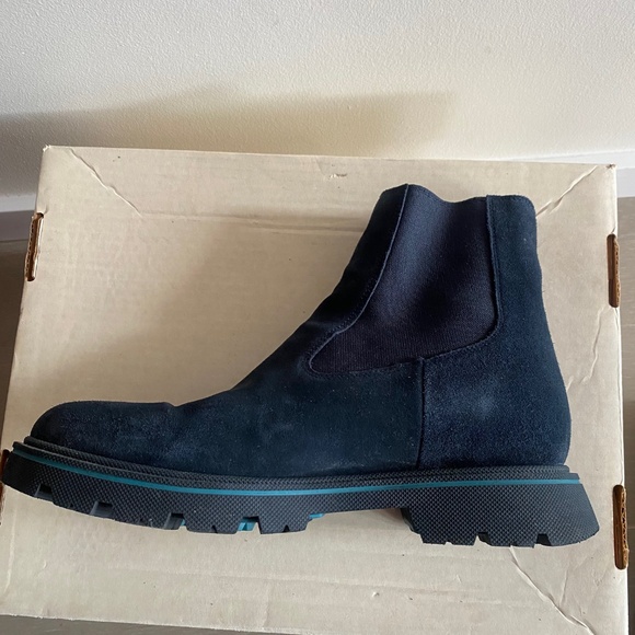 BOSS navy suede Chelsea boots, size 44 - Picture 2 of 8